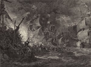 Derrota de la Armada Española de Philippe de (after) Loutherbourg