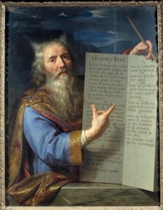 Moisés y las tablas de la Ley. Pintura de Philippe De Champaigne de Philippe de Champaigne