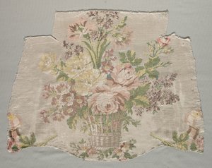 Fragmento de seda, parte del panel llamado Le panier fleuri, 1770