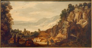 Paisaje montañoso con jinetes de Philippe de Momper