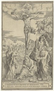 Cristo en la cruz flanqueado por María y Juan de Philippe de Soye