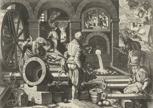 taller de artillería Nuevos inventos y descubrimientos (título de la serie) Nova Reperta (título de la serie) de Philips Galle (attributed to workshop of)