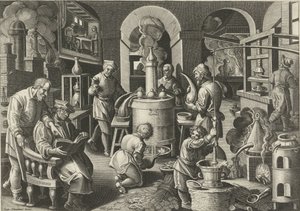 Destilación Nuevos inventos y descubrimientos (título de la serie) Nova Reperta (título de la serie) de Philips Galle (attributed to workshop of)