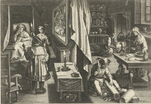medicina para la sífilis Nuevos inventos y descubrimientos (título de la serie) Nova Reperta (título de la serie) de Philips Galle (attributed to workshop of)