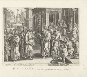 Pablo discute con el hechicero Elimas Hechos de los Apóstoles (título de la serie) Acta Apostolorum (título de la serie) de Philips Galle (possibly)