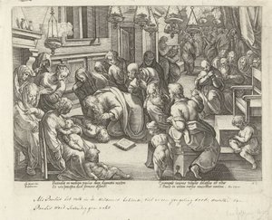 Pablo devuelve a Eutico a la vida Hechos de los Apóstoles (título de la serie) Acta Apostolorum (título de la serie) de Philips Galle (workshop of)