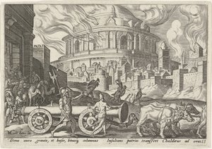Los caldeos toman las columnas del templo de Jerusalén Los días de la perdición del pueblo judío (título de la serie)