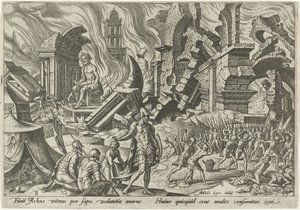 La destrucción de Hai y la lapidación de Acán Los días de la perdición del pueblo judío (título de la serie) de Philips Galle
