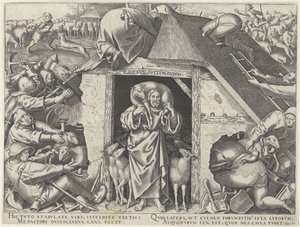 Parábola de Cristo como el Buen Pastor de Philips Galle