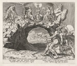 La fe y la esperanza conducen al trabajador a la piedad Recompensas para el trabajo y la industria (título de la serie) de Philips Galle
