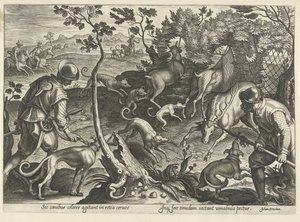 Hertenjacht conoció a Vallen Jachttaferelen (título de la serie) En el que todo tipo de caza, caza de aves y pesca (título de la serie) de Philips Galle