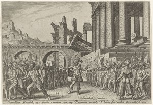 El pueblo de Israel dividido entre Tibni y Omri Los días de la perdición del pueblo judío (título de la serie) de Philips Galle