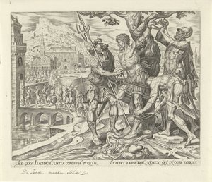 Los israelitas soltaron a Ajior Historia de Judit y Holofernes (título de la serie) de Philips Galle