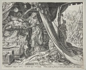 Judith decapitando a Holofernes de Philips Galle