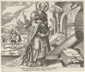 María Maria Mater Dei (título sobre objeto) Ocho mujeres famosas del Antiguo y Nuevo Testamento (título de la serie) de Philips Galle
