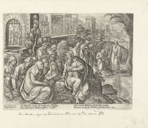Pablo convierte a las mujeres de Filipos Hechos de los Apóstoles (título de la serie) Acta Apostolorum (título de la serie) de Philips Galle