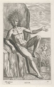 Riviergod Acis Ases (título en el objeto) Rivier-en zeegoden (título de la serie) Imágenes bellamente escritas de los semidioses de los Marini y sus amigos (título de la serie) de Philips Galle