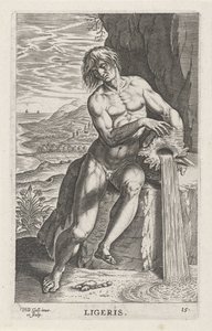 Riviergod Ligeris Ligeris (título sobre objeto) Rivier-en zeegoden (título de la serie) Imágenes bellamente escritas de los semidioses de los Marini y sus amigos (título de la serie)