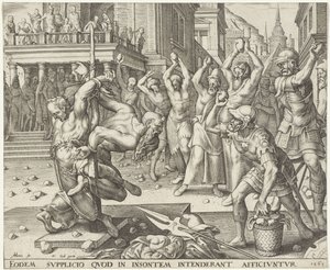 Lapidación de los ancianos Historia de Susana (título de la serie) de Philips Galle