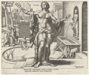 Susana Svsanna (título sobre el objeto) Ocho mujeres famosas del Antiguo y Nuevo Testamento (título de la serie) de Philips Galle