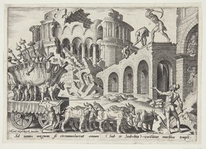 Los caldeos llevándose los tesoros del templo
