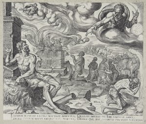 El Señor respondiendo a Job de Philips Galle