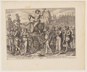 El poder del vino [3 Esdras 3:19-23], de Los cuatro poderes más poderosos de Philips Galle