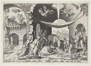 La adoración de los pastores de Philips Galle