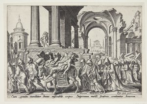 El entierro de Sansón de Philips Galle