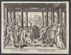 El entierro de San Esteban de Philips Galle