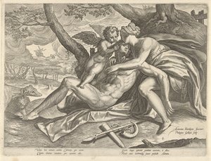 Venus llora la muerte de Adonis
La historia de Adonis (título de la serie) de Philips Galle