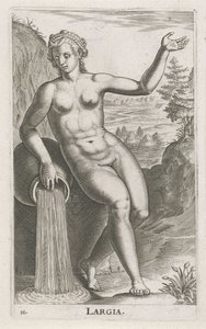 Ninfa de agua Largia Largia (título sobre objeto) Stroom- en waternimfen (título de la serie) pezones oceanítidos y potamidum (título de la serie) de Philips Galle