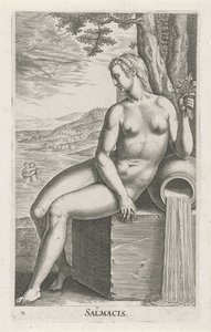 Ninfa de agua Salmacis Salmacis (título sobre objeto) Stroom- en waternimfen (título de la serie) Ninfas oceanítidas, náyade potamidus ephridrid (título de la serie) de Philips Galle