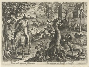 Wolvenjacht conoció a Vallen Jachttaferelen (título de la serie) En el que todo tipo de caza, caza de aves y pesca (título de la serie) de Philips Galle