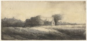 Paisaje con un pescador en un bote de Philips Koninck (attributed to)