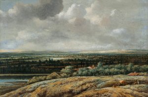Paisaje panorámico con una ciudad al fondo de Philips Koninck