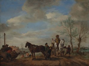 Un hombre y una mujer a caballo, ca. 1653-54