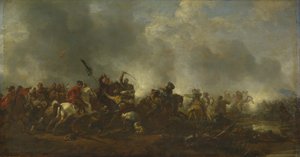 Caballería atacando a la infantería de Philips Wouwerman