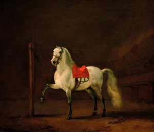 Un Caballo Blanco en el Establo de Philips Wouwerman