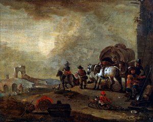 Viajeros en el camino, siglo XVII