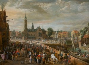 Vista del Grote Markt en Lier, principios del siglo XVII