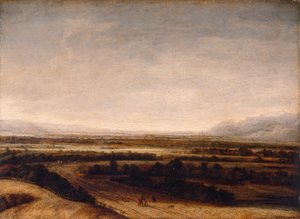 Paisaje llano con vistas a colinas lejanas de Phillips de Koninck