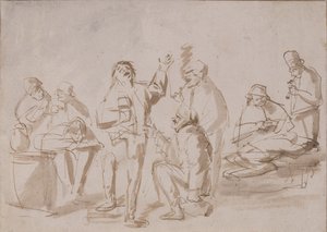 Campesinos en una Taberna, c.1662 de Phillips de Koninck