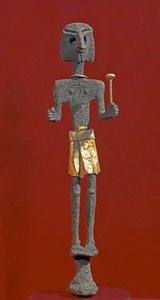 Arte fenicio: estatuilla de divinidad en plata y oro. Siglo XX o XIX a.C. De Ras Shamra (Ugarit) de Phoenician Phoenician