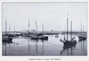 Lanchas perleras ancladas, Port Hedland (foto en b/n)