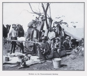 Trabajadores en el ferrocarril transcontinental