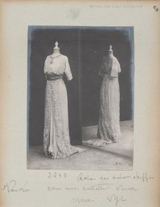 Página de álbum: Casa de Worth, vestido de cena de Photographer French
