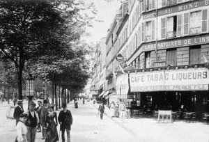 Boulevard de la Villette, París, c.1900 (foto b/n) de Photographer French