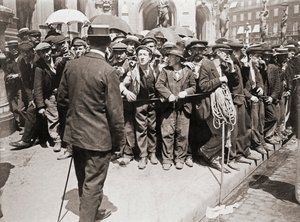 Manifestación obrera, París, hacia 1900 (fotografía en blanco y negro) de Photographer French