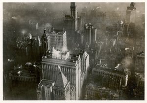 Foto aérea del centro de Manhattan, tomada desde el LZ 127 Graf Zeppelin, Nueva York 1928 de Photographer German